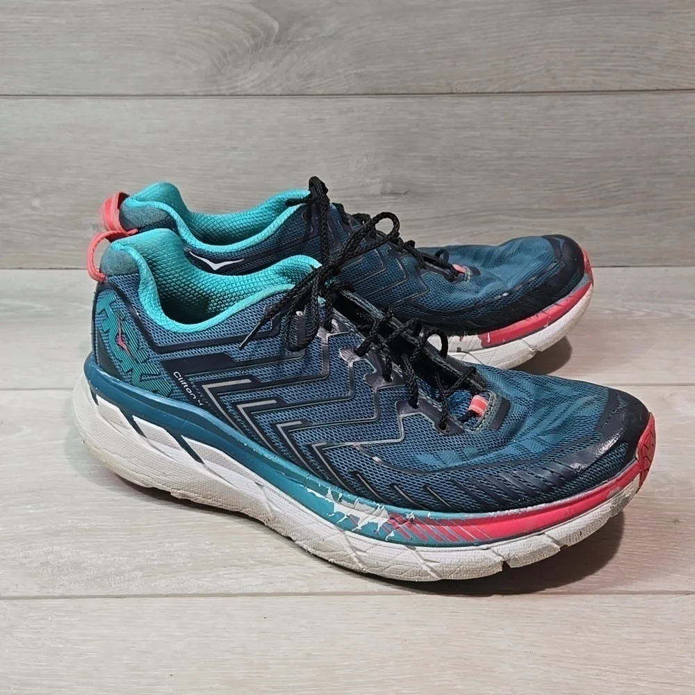 Hoka One One Womens Clifton 4 Athletic Running Sneakers shoes sz 10